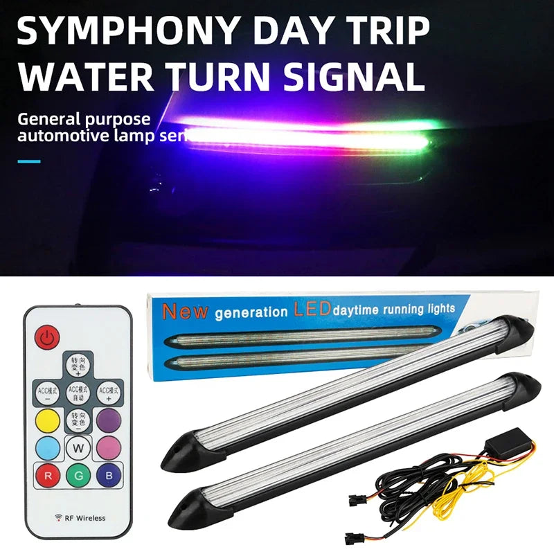 feux jour led noir blanc multicolore moderne clignotants jour nuit télécommande inclusion