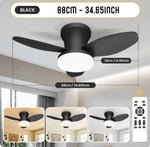ventilateur blanc lampe intégrée moderne télécommande vitesses led reversible
