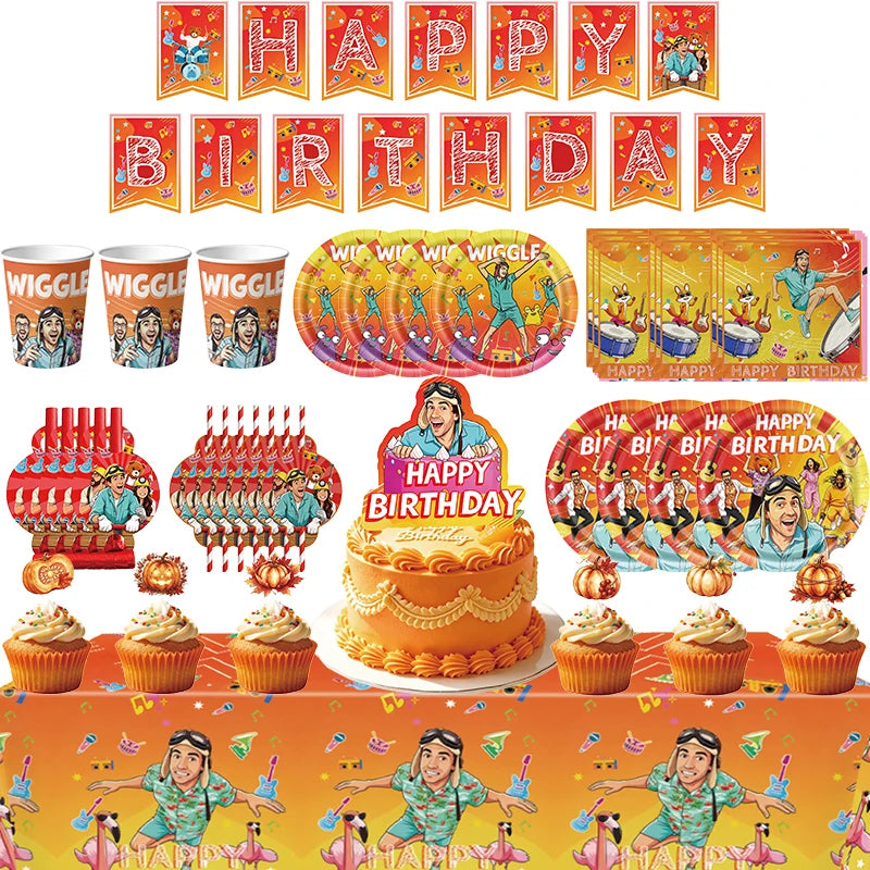 ensemble décoration anniversaire enfant vaisselle jetable assiettes gobelets serviettes nappe thème dessins animés
