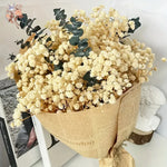 bouquets fleurs séchées blanc vert décoration maison anniversaire baby shower rustic naturel