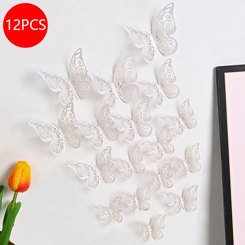 décoration gâteau papillons ornements floraux adhésifs or argent bleu rouge rose vàng trắng