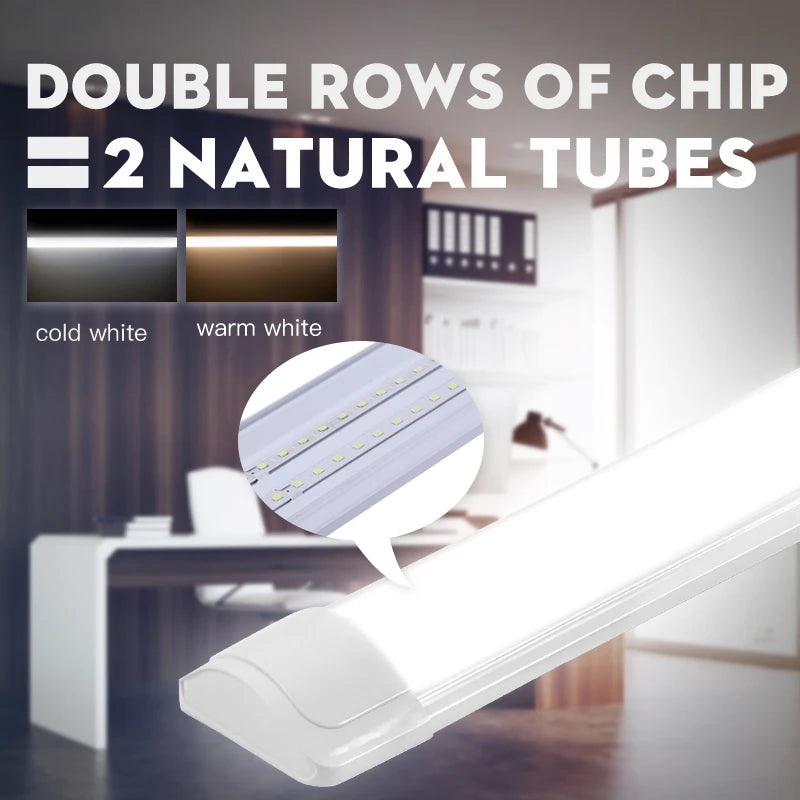tube led blanc moderne 180° 20w 30w 40w 0.6m 0.9m 1.2m 5500k 7000k
