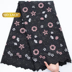 dentelle brodée fleurs motifs opaques marron vert noir rouge occasionnelle mariage fête