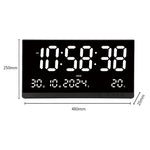 grande horloge murale digitale moderne horaire calendrier température réveil couleur noir rouge bleu blanc