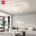 lampe led moderne blanc circulaire relief télécommande flux lumineux variation luminosité minimaliste chambre principale
