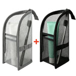 organisateur voyage toile maille eva imperméable cordon serrage brosse dents rasoir crèmes bouteille parfum
