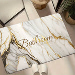 tapis bain imperméable antidérapant marbre doré moderne élégant salon chambre polyester lavable