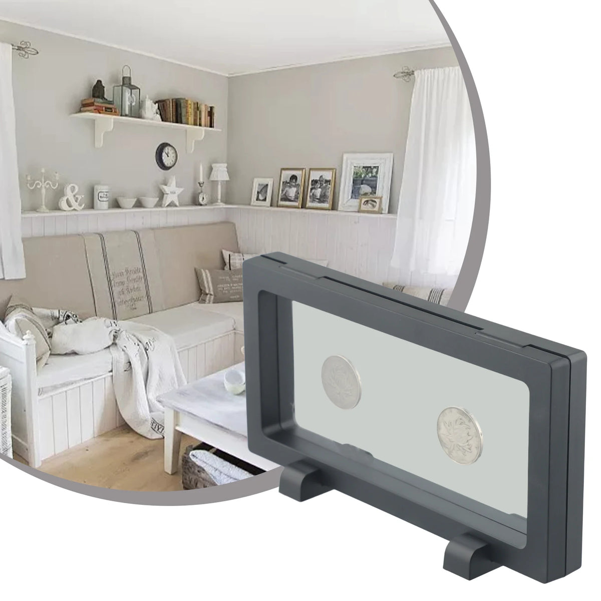 présentoir pièces monnaie transparent moderne minimaliste rangement bijoux capacité grande respectueux environnement