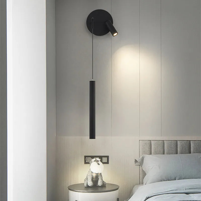 lampe murale moderne minimaliste noir éclairage quotidien fixée mur led chambre salon