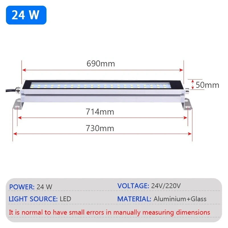 lampe led industrielle antipoussière étanche 24v 110240v blanc mat moderne câble noir aluminium