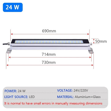 lampe led industrielle antipoussière étanche 24v 110240v blanc mat moderne câble noir aluminium