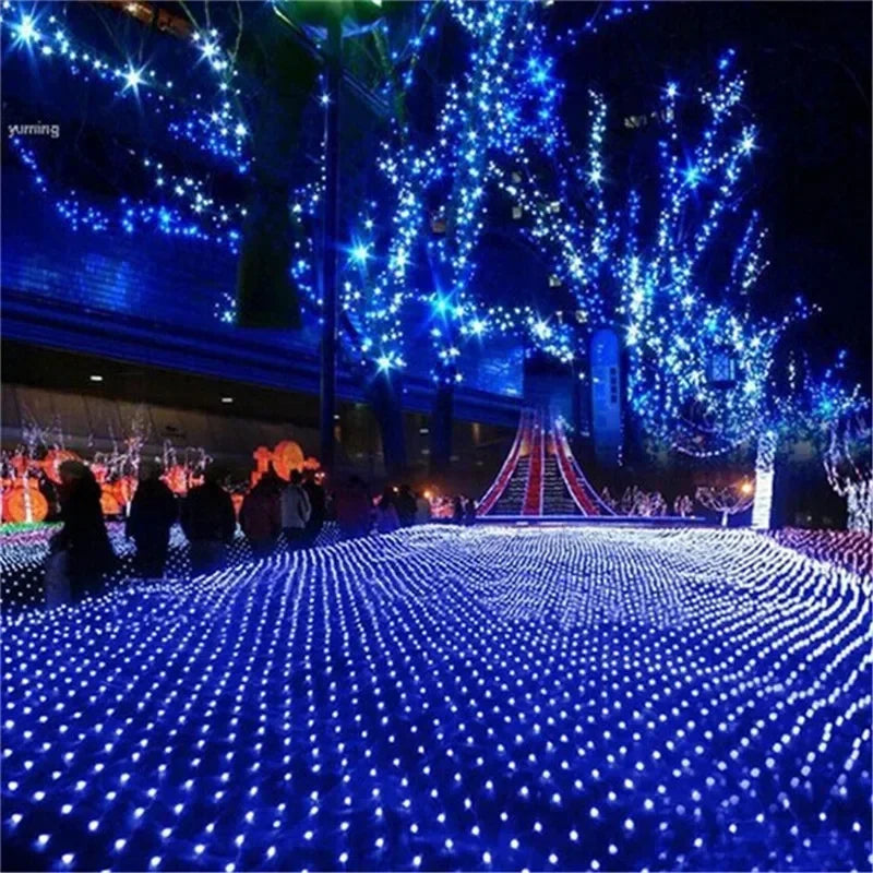 guirlande lumineuse led filet noel multicolore decoration jardin exterieur mariage maison grande taille