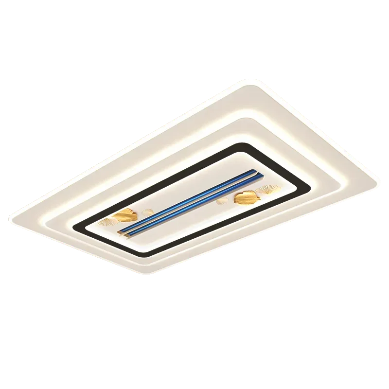 plafonnier led moderne blanc noir doré coquillages dorés télécommande minimaliste invisible ventilateur