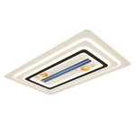 plafonnier led moderne blanc noir doré coquillages dorés télécommande minimaliste invisible ventilateur