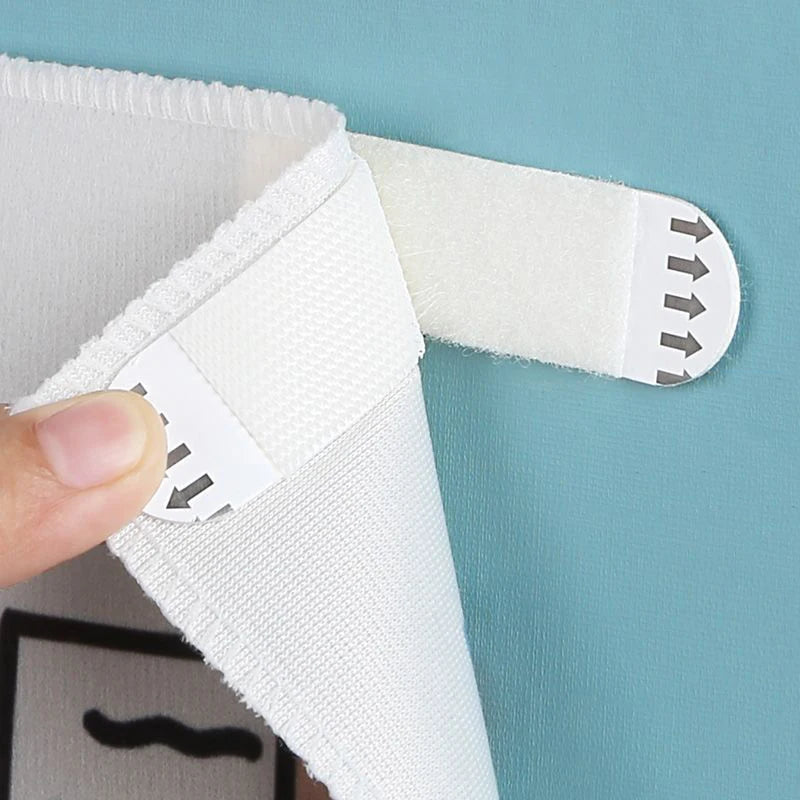 clips fixation murale adhésifs blancs texture tissée moderne sans perçage rideau tableau
