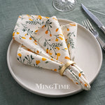 serviettes table multicolores fleurs fruits coton réutilisables moderne floral annuel doré maison fête repas