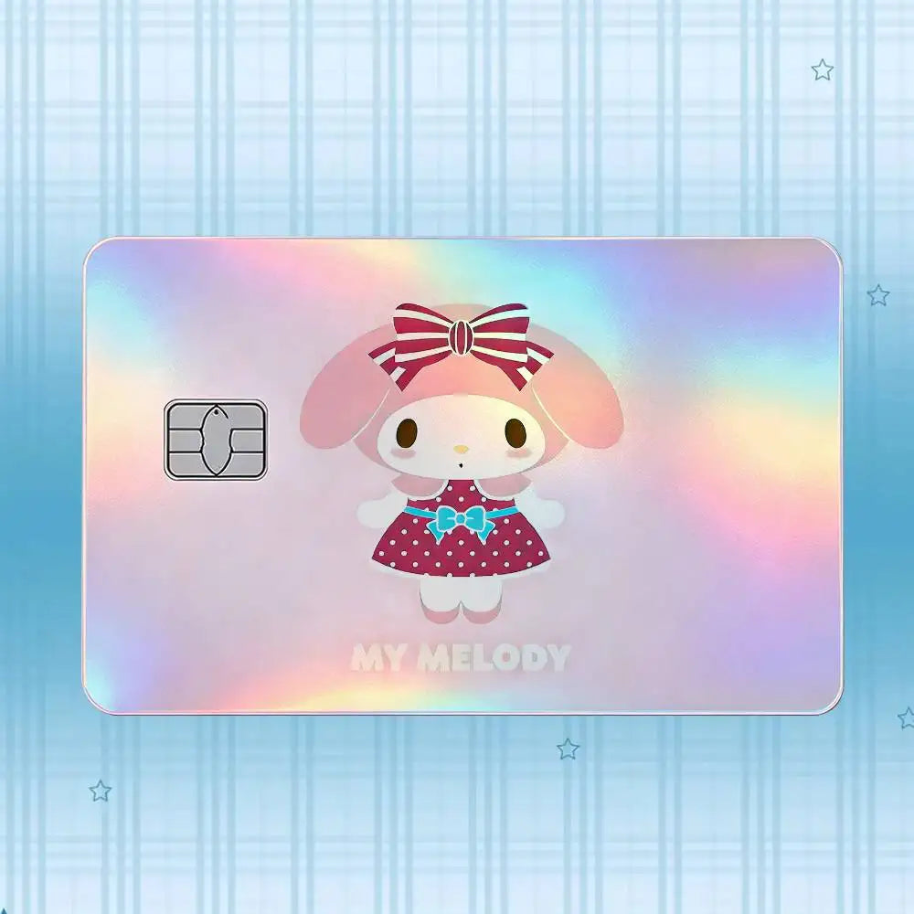 autocollant carte crédit my melody dessin animé rose violet bleu blanc