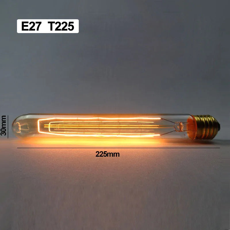 ampoules filament vintage transparentes dorées éclairage rétro industriel T45 T10 T225