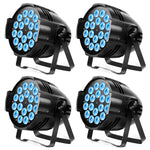 projecteur led 18 lumières rgbw dmx controle 8ch noir professionnel scène dj