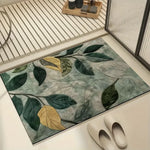 tapis antidérapant moderne feuilles tropicales vert blanc 30x40cm 40x60cm 50x80cm salon cuisine