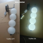 appliques murales modernes boules effet cristallisé noir blanc or led 45x45cm