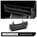 rangement sous écran voiture tesla boîte storage box organizer double couche éclairageintérieur pliable moderne