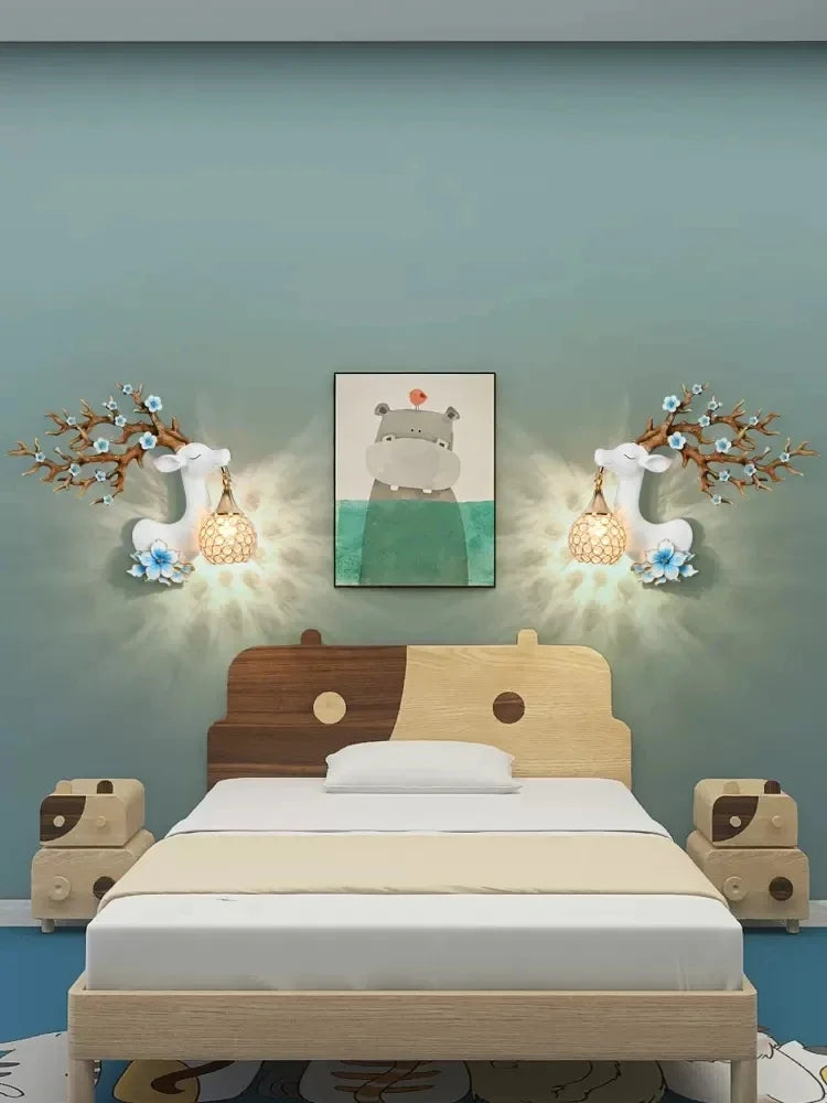 Luminaire décoratif tête de cerf pour chambre à coucher