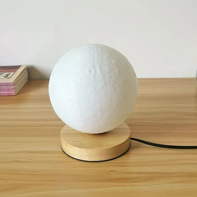 lampe table moderne lune texture marbrée blanc beige 12cm 15cm 18cm