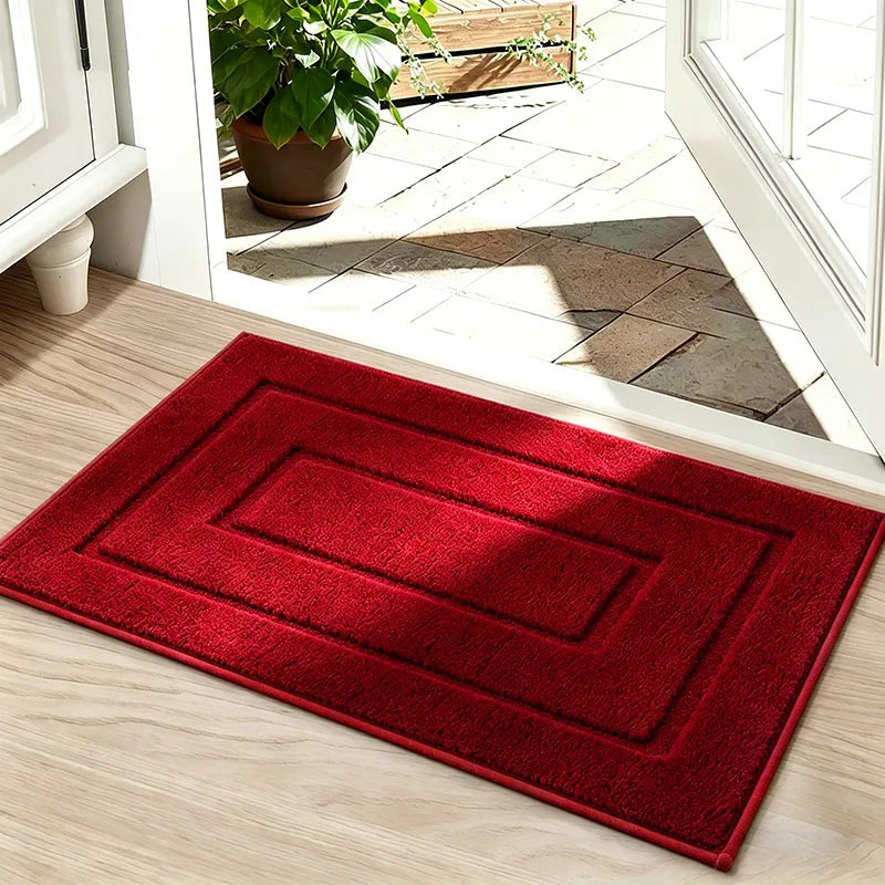 tapis bain antidérapant polyester durable moderne gris clair géométrique absorbant entrée salle bain