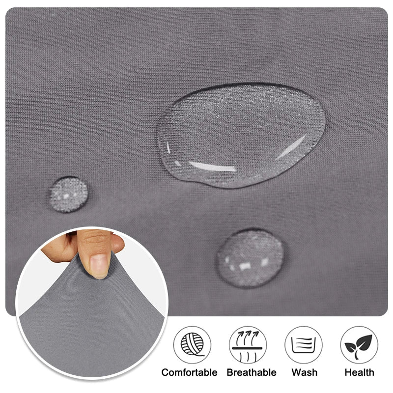 Housse fauteuil inclinable gris clair uni moderne adhésif poche respirante durable confortable hydrofuge lavable
