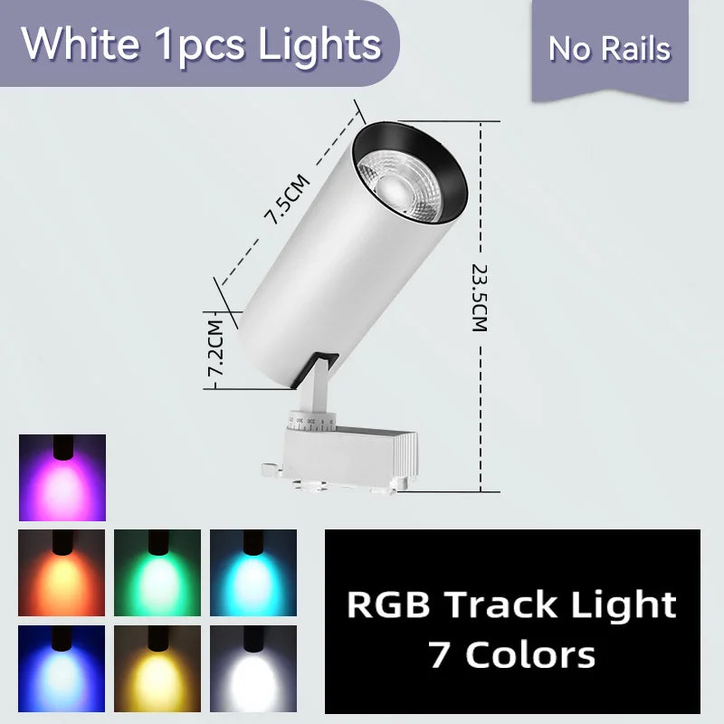 spot lumineux led rvb moderne noir toucher rail 220v flux lumineux variable certifié rohs