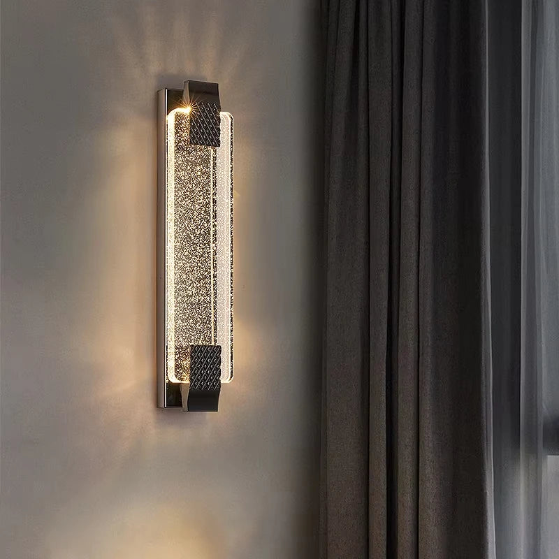 lampe murale moderne or cristal led élégante éclairage ambiance chambre salon