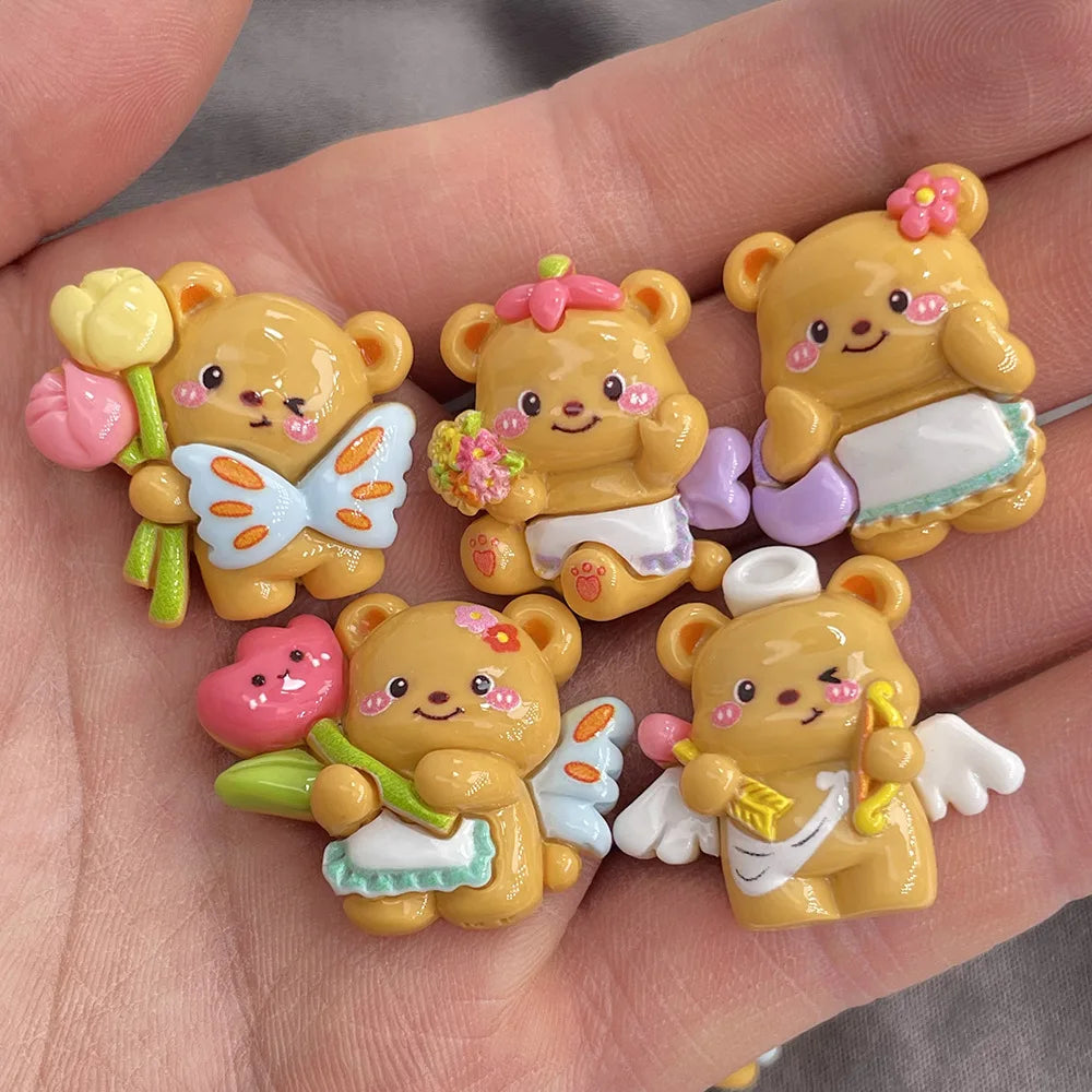 pendants ours mignons coeurs fleurs papillons couleurs vives decoration maison cartoonaopaque