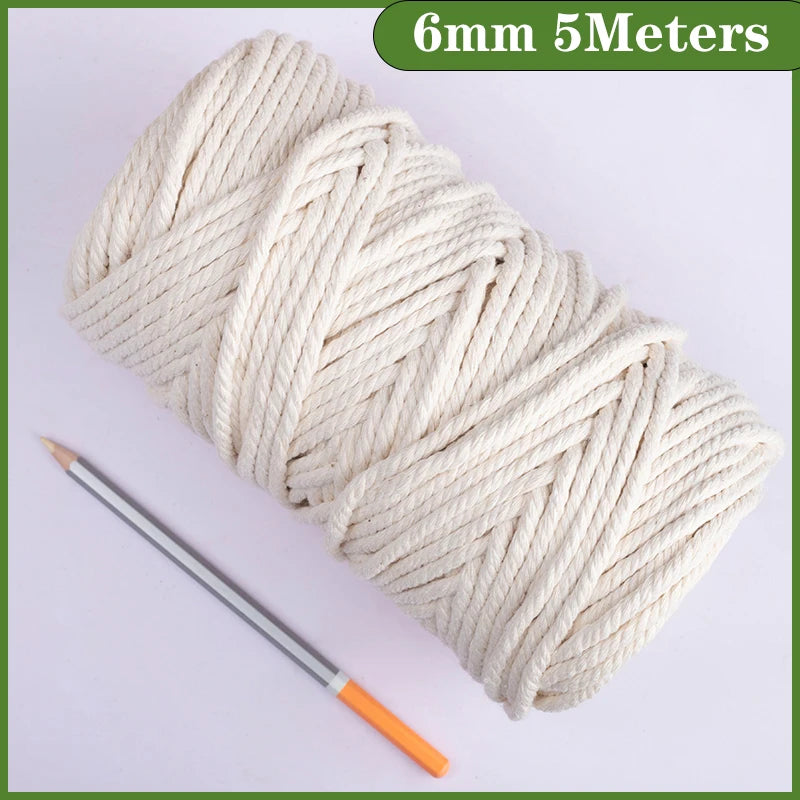 corde coton tissée traditionnelle 10mm 2mètres artisanat sacs vêtements textiles maison écologique haute qualité