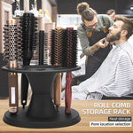 rangements outils coiffure noir moderne brosses ciseaux peignes sèche cheveux support salon professionnel organisateur