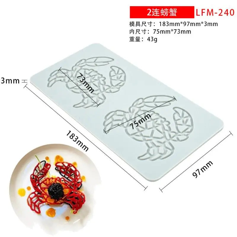 moules gâteau silicone motifs crustacés gris clair modernes décoration sucrerie