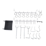 kit rangement mural perforé noir blanc moderne bacs crochets suspendus pince