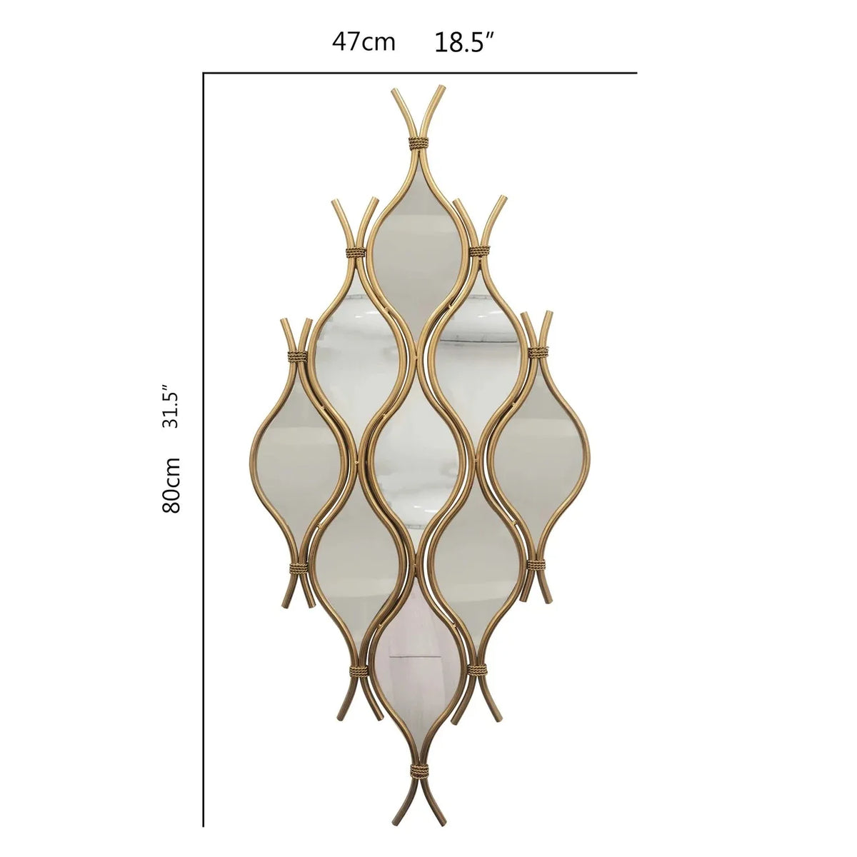 miroirs modernes dorés blancs ovales ondulés élégants décoration muriale chambre coucher