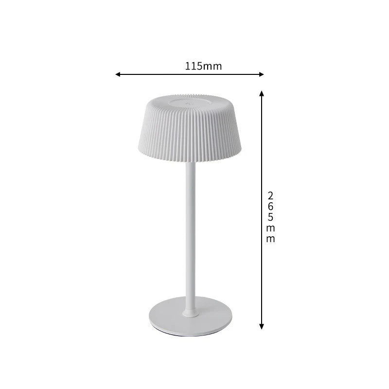 lampes table led rechargeables usb moderne noir blanc plissé sans ombre