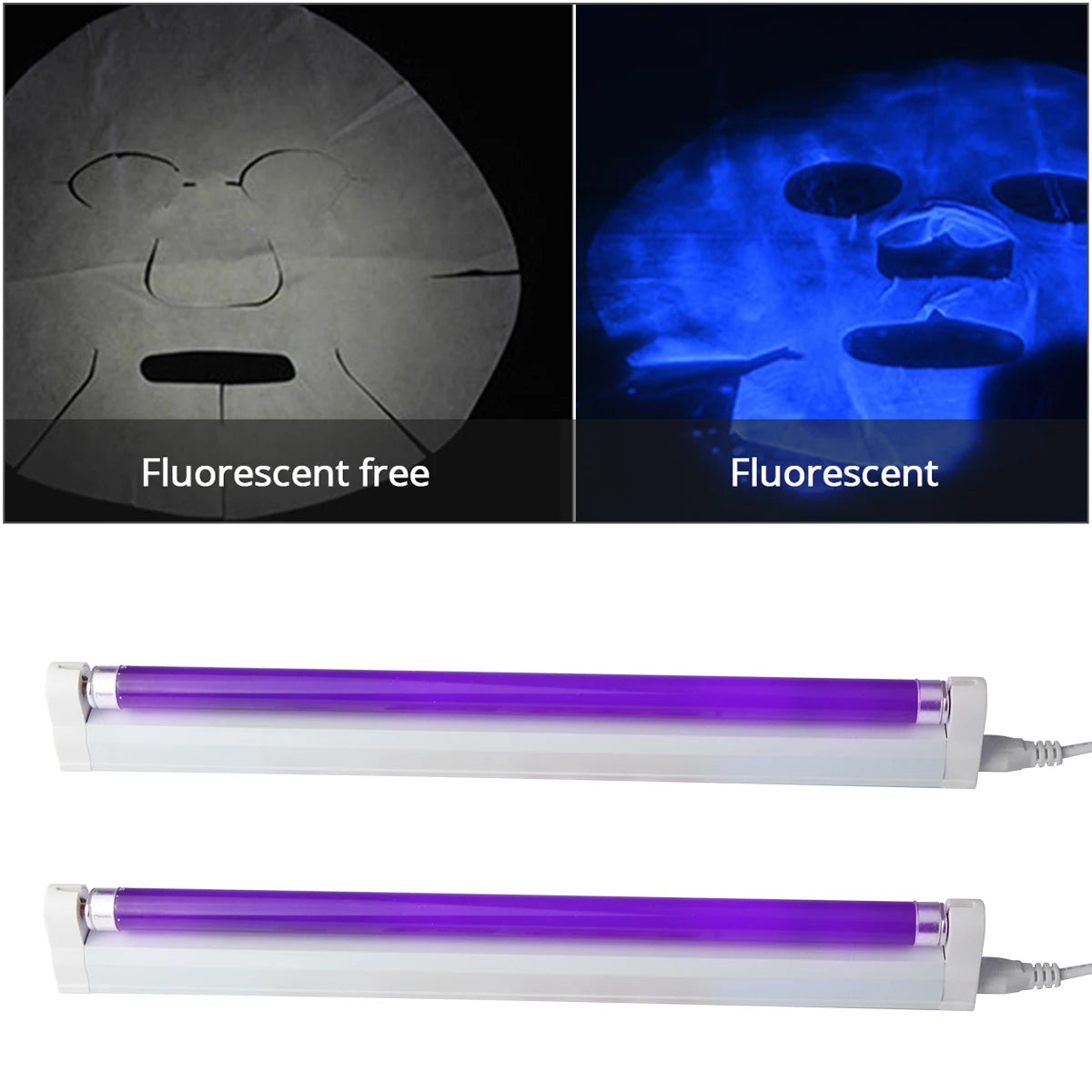 lampe uv led 8w blanc noir moderne interrupteur controle insectes fluorescence