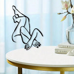 sculpture murale noir figure humaine abstraite contour simple contemporain chambre salon decoration