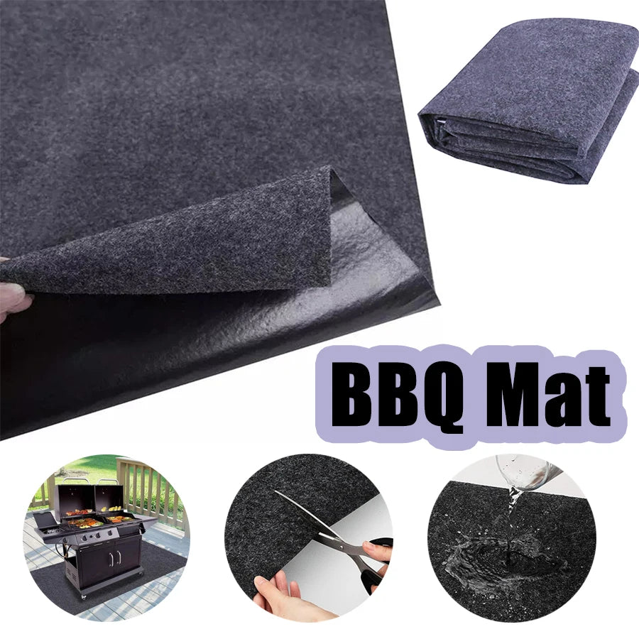 tapis barbecue noir résistance chaleur antiadhésif facile nettoyage anti poussière imperméable corrosion moderne