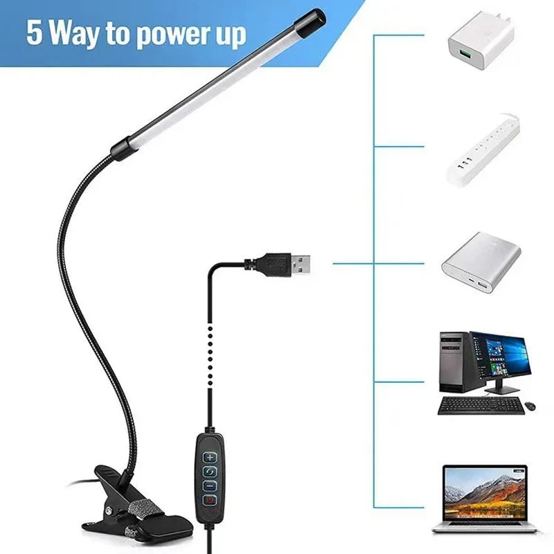 lampe led flexible noir gooseneck ajustable lecture chevet étudiant chambre