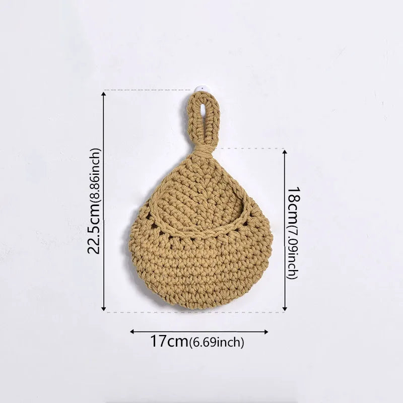 paniers rangement crochet rustique beige respectueux environnement boho chic decoration cuisine