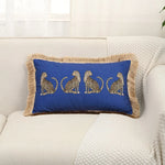 taie d'oreiller carrée léopard doré vintage tassel adhésif décorative verte noire polyester coton 45x45cm
