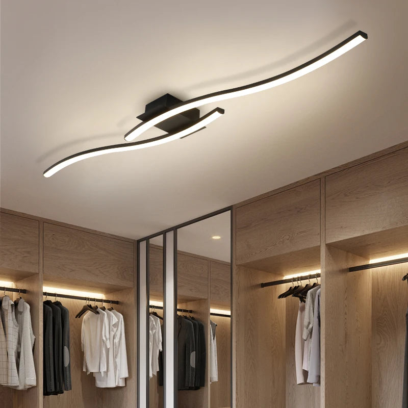 lampe led moderne aluminium noir blanc contemporain cuisine salon chambre