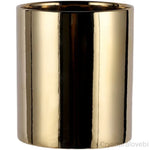 cache pot céramique finition or moderne plante verte décoration intérieure brillance lisse minimaliste maison