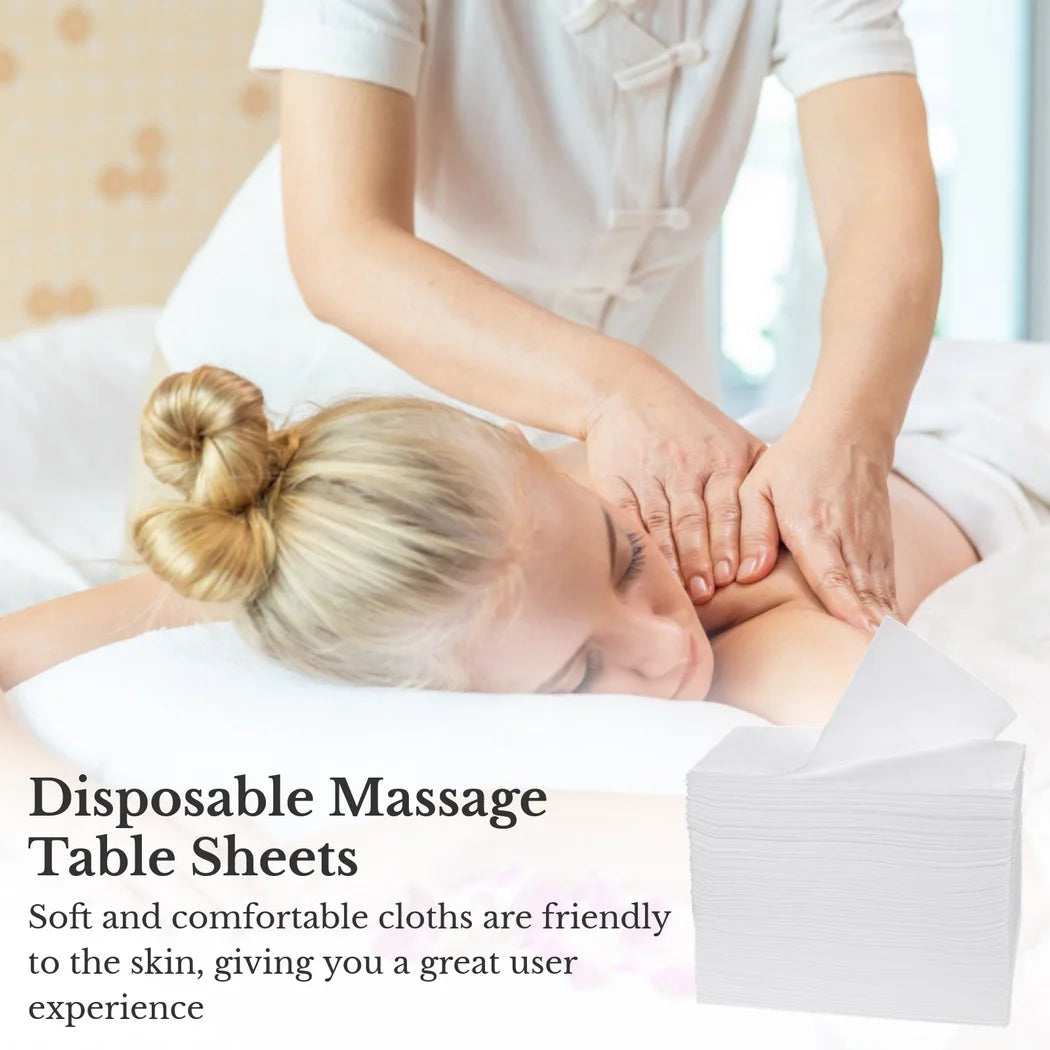serviettes jetables blancs non tissées simples tables massage 100 pièces