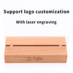 support carte table acrylique transparent base bois clips restaurant
