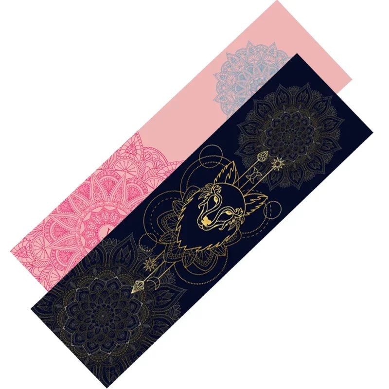 serviette yoga rose bleu mandala motifs floraux moderne 100cm matériaux fibre superfine